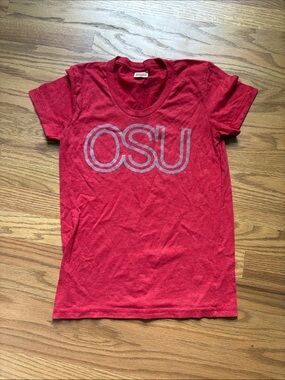 HOMAGE Women's Red OSU Graphic Short Sleeve Tee